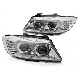 Xenon kit fari anteriori per BMW Serie 3 E90 berlina, E91 Touring LCI 2009-2011 con cromato base