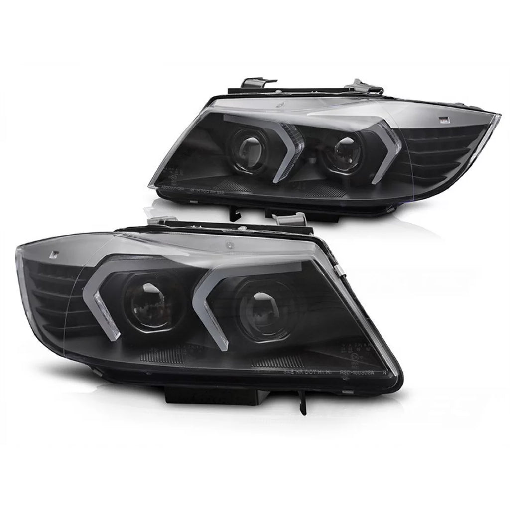 Xenon kit fari anteriori per BMW Serie 3 E90 berlina, E91 Touring LCI 2009-2011 con nero base