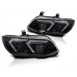 Xenon kit fari anteriori per BMW Serie 3 E92 coupe, E93 cabriolet 2010-2013 con nero base, per modelli con di serie DRL