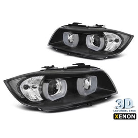 Xenon Set fari anteriori per BMW Serie 3 E90, E91 2005-2008 con nero base, sinistro e destro