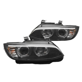 Xenon Set fari anteriori per BMW Serie 3 E92 coupe, E93 cabriolet 2006-2010 con nero base, per modelli con di serie DRL