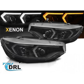 Xenon Set fari anteriori per BMW Serie 4 F32 coupe, F33 cabriolet 2013-2017 con nero base, per il modello con di serie