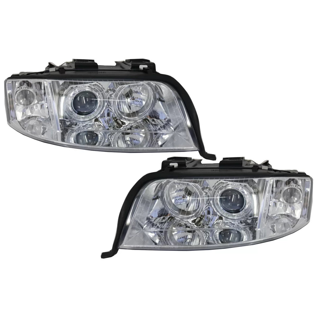 Xenon fari anteriori Angel Eyes per Audi A6 4B C5 (2001-2004) berlina Avant cromato