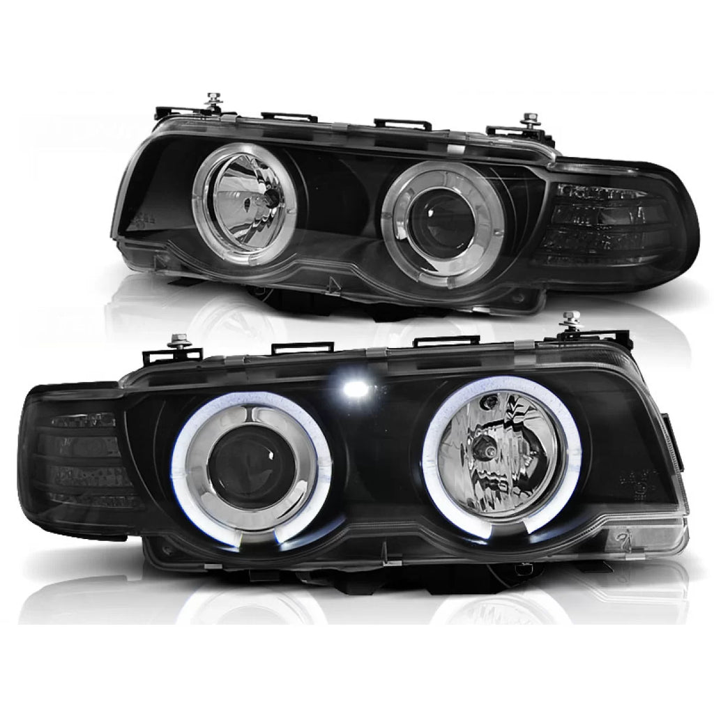 Xenon fari anteriori Angel Eyes nero compatibile BMW E38 09.98-07.01