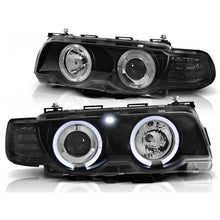 Carica l'immagine nel visualizzatore di Gallery, Xenon fari anteriori Angel Eyes nero compatibile BMW E38 09.98-07.01