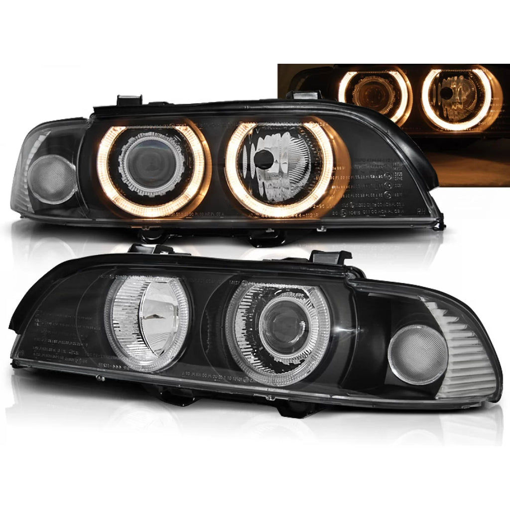 Xenon fari anteriori Angel Eyes nero compatibile BMW E39 09.95-06.03