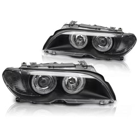 Xenon fari anteriori Angel Eyes nero compatibile BMW E46 03-06 COUPE CABRIO