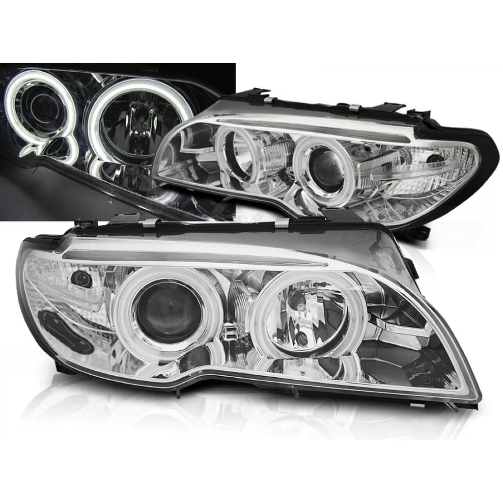 Xenon fari anteriori Angel Eyes CCFL cromato compatibile BMW E46 04.03-06 COUPE CABRIO