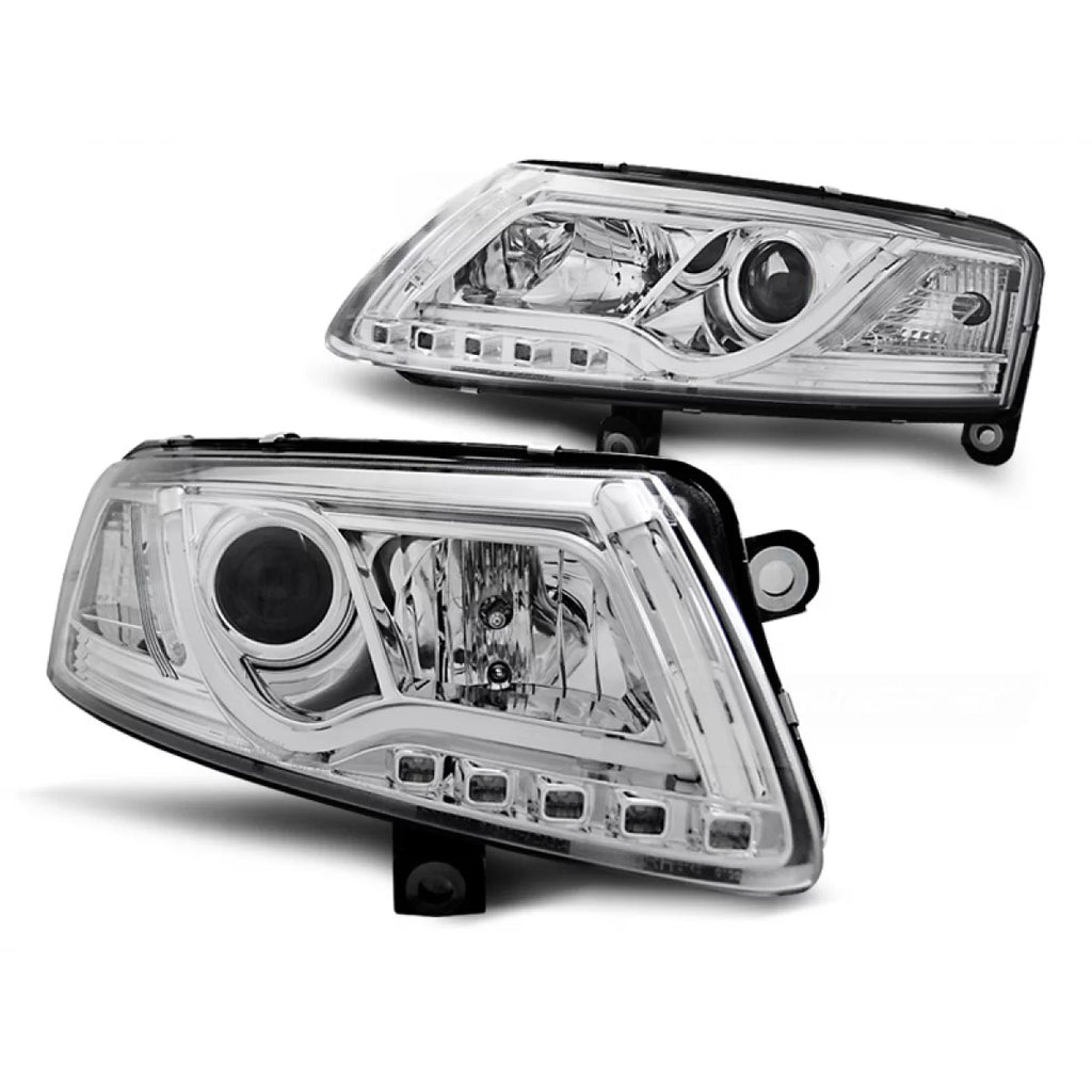 Xenon fari anteriori a guida di luce DRL cromato compatibile AUDI A6 C6 04-08