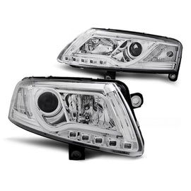 Xenon fari anteriori a guida di luce DRL cromato compatibile AUDI A6 C6 04-08