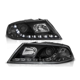 Xenon LED DRL fari anteriori per Skoda Octavia II (03.2004-2008) nero