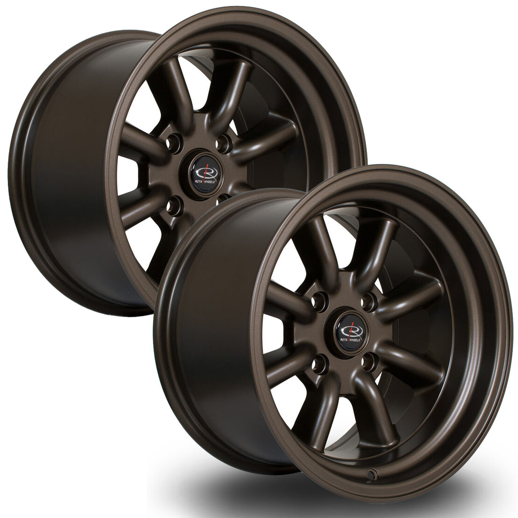 Set 2 cerchi in lega Rota Wheels RKR 15x9 4x114.3 ET0 Bronze ricondizionato