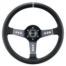 Load image into Gallery viewer, Sparco L777 Volate 63 mm Piatto Pelle nera Raggi neri