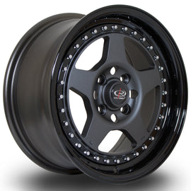 Cerchio in Lega Rota Kyusha 15x7 4x100 ET38 Gunmetal Gloss Black Lip