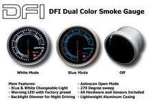Carica l&#39;immagine nel visualizzatore di Gallery, DFI Blue/White Smoke Lens Gauge 52mm - Rapporto Pressione Aria