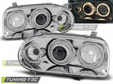 Fari Anteriori ANGEL EYES CHROME per VW GOLF MK3 09.91-08.97