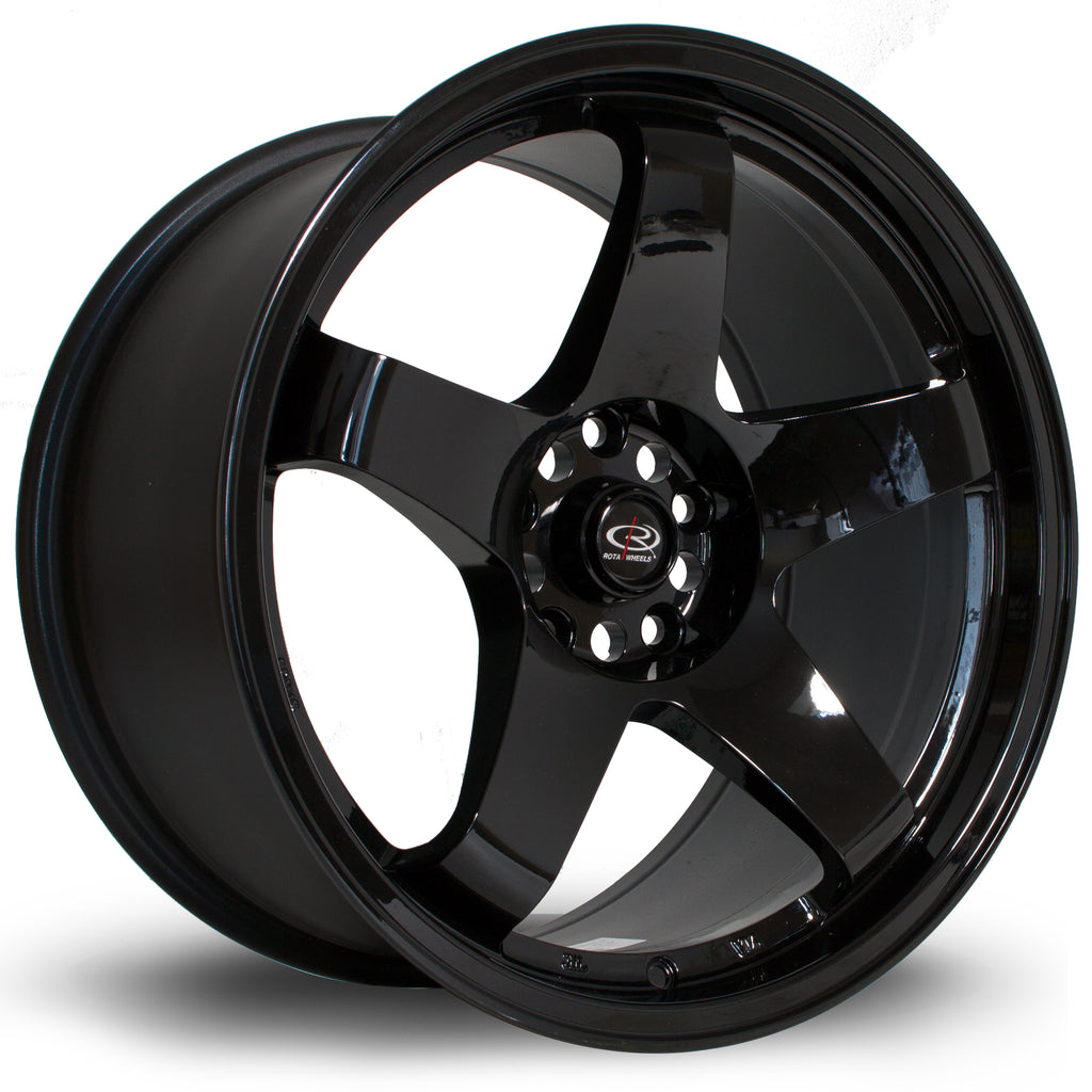 Cerchio in Lega Rota GTR 18x9.5 5x114.3 ET30 Gloss Black