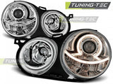 Fari Anteriori ANGEL EYES CHROME per VW POLO 9N 11.01-04.05