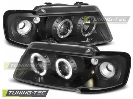 Fari Anteriori ANGEL EYES Neri per AUDI A3 8L 08.96-08.00