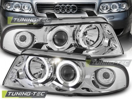 Fari Anteriori ANGEL EYES CHROME per AUDI A4 B5 11.94-12.98