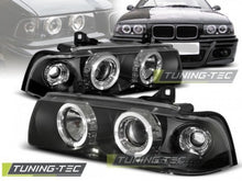 Carica l&#39;immagine nel visualizzatore di Gallery, Fari Anteriori ANGEL EYES Neri per BMW Serie 3 E36 12.90-08.99 C/C