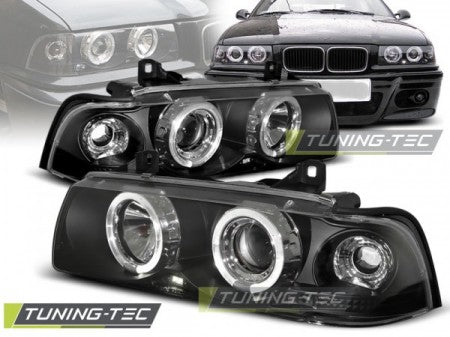 Fari Anteriori ANGEL EYES Neri per BMW Serie 3 E36 12.90-08.99 S/C/T