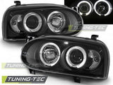 Fari Anteriori ANGEL EYES Neri per VW GOLF MK3 09.91-08.97