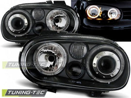 Fari Anteriori ANGEL EYES Neri per VW GOLF MK4 09.97-09.03