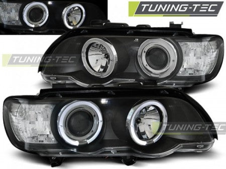 Fari Anteriori ANGEL EYES Neri per BMW X5 E53 09.99-10.03