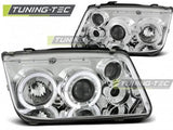 Fari Anteriori ANGEL EYES CHROME per VW BORA 09.98-07.05