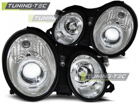 Fari Anteriori ANGEL EYES CHROME per MERCEDES CLK W208 03.97-04.02