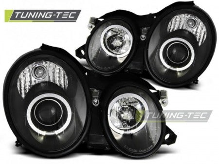 Fari Anteriori ANGEL EYES Neri per MERCEDES CLK W208 03.97-04.02