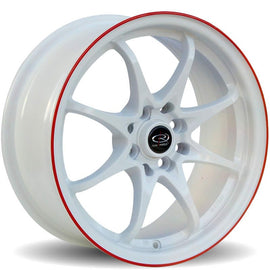 Cerchio in Lega Rota Fighter 16x7 4x100/114.3 ET40 White Red Lip