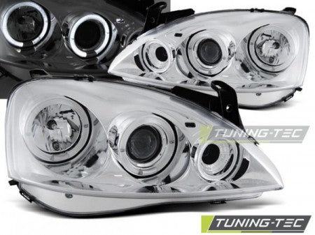 Fari Anteriori per OPEL CORSA C 11.00 - 09.06 ANGEL EYES CHROME