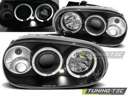 Fari Anteriori ANGEL EYES Neri per VW GOLF MK4 09.97-09.03