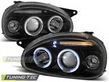 Fari Anteriori per OPEL CORSA B 02.93-10.00 ANGEL EYES Neri