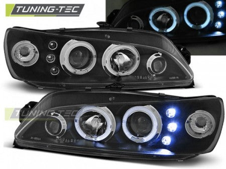 Fari Anteriori per PEUGEOT 306 05.97-03.01 ANGEL EYES Neri