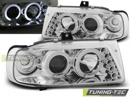 Fari Anteriori ANGEL EYES CHROME per SEAT IBIZA / CORDOBA/ POLO VARIANT, SEDAN 10.93-08.99