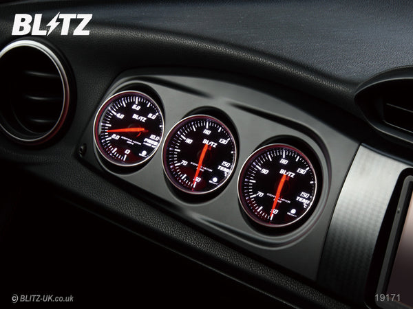 Blitz Pannello Porta Manometri Nero + Boost, Temp & Pressione Rosso SD Manometri Toyota GT86 & Subaru BRZ