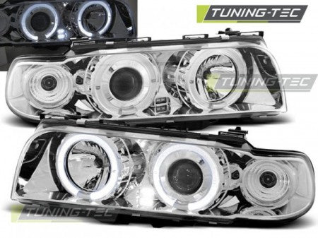 Fari Anteriori ANGEL EYES CHROME per BMW Serie 7 E38 06.94 - 08.98