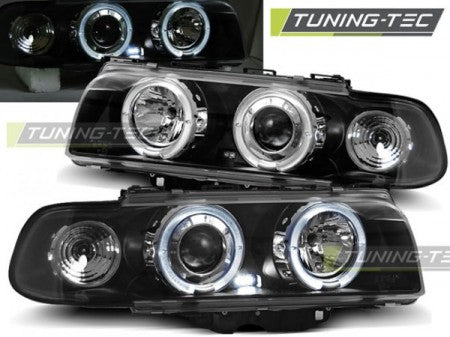 Fari Anteriori ANGEL EYES Neri per BMW Serie 7 E38 06.94-08.98