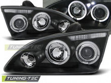 Carica l&#39;immagine nel visualizzatore di Gallery, Fari Anteriori per FORD FOCUS MK2 09.04-01.08 ANGEL EYES Neri