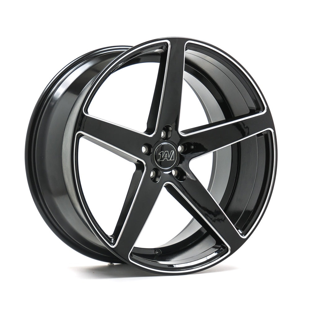 Cerchio in Lega 1AV ZX9 22x9 ET35 5x114.3 GLOSS BLACK & CHAMFERED