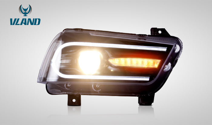 DODGE CHARGER 2011-2014 FARI ANTERIORI A LED BLACK