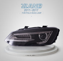 Load image into Gallery viewer, VOLKSWAGEN POLO POLO 6R / 6C 2011-2017 FARI ANTERIORI A LED Chrome and Black housing