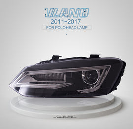 VOLKSWAGEN POLO POLO 6R / 6C 2011-2017 FARI ANTERIORI A LED Chrome and Black housing