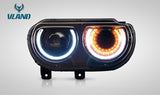 DODGE CHALLENGER 2008-2014 MODIFIED FARI ANTERIORI A LED BLACK