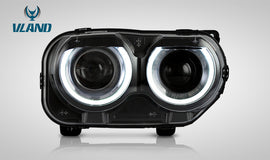 DODGE CHALLENGER 2015-UP MODIFIED FARI ANTERIORI A LED Black