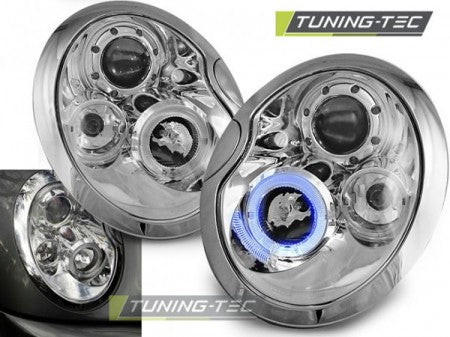 Fari Anteriori ANGEL EYES CHROME per BMW MINI R50 R53 (COOPER) 01-04