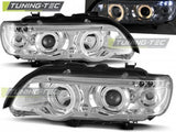 Fari Anteriori ANGEL EYES CHROME per BMW X5 E53 09.99-10.03